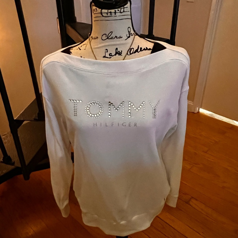 Tommy Hilfiger white Sweatshirt with Embellished Logo